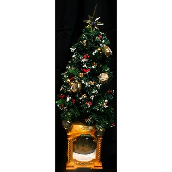 Thomas Kinkade Water Globe Christmas Tree - Picture 1 of 12
